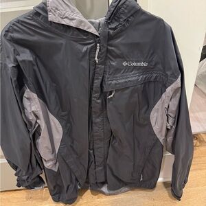 Columbia Mens Black and Gray Raincoat